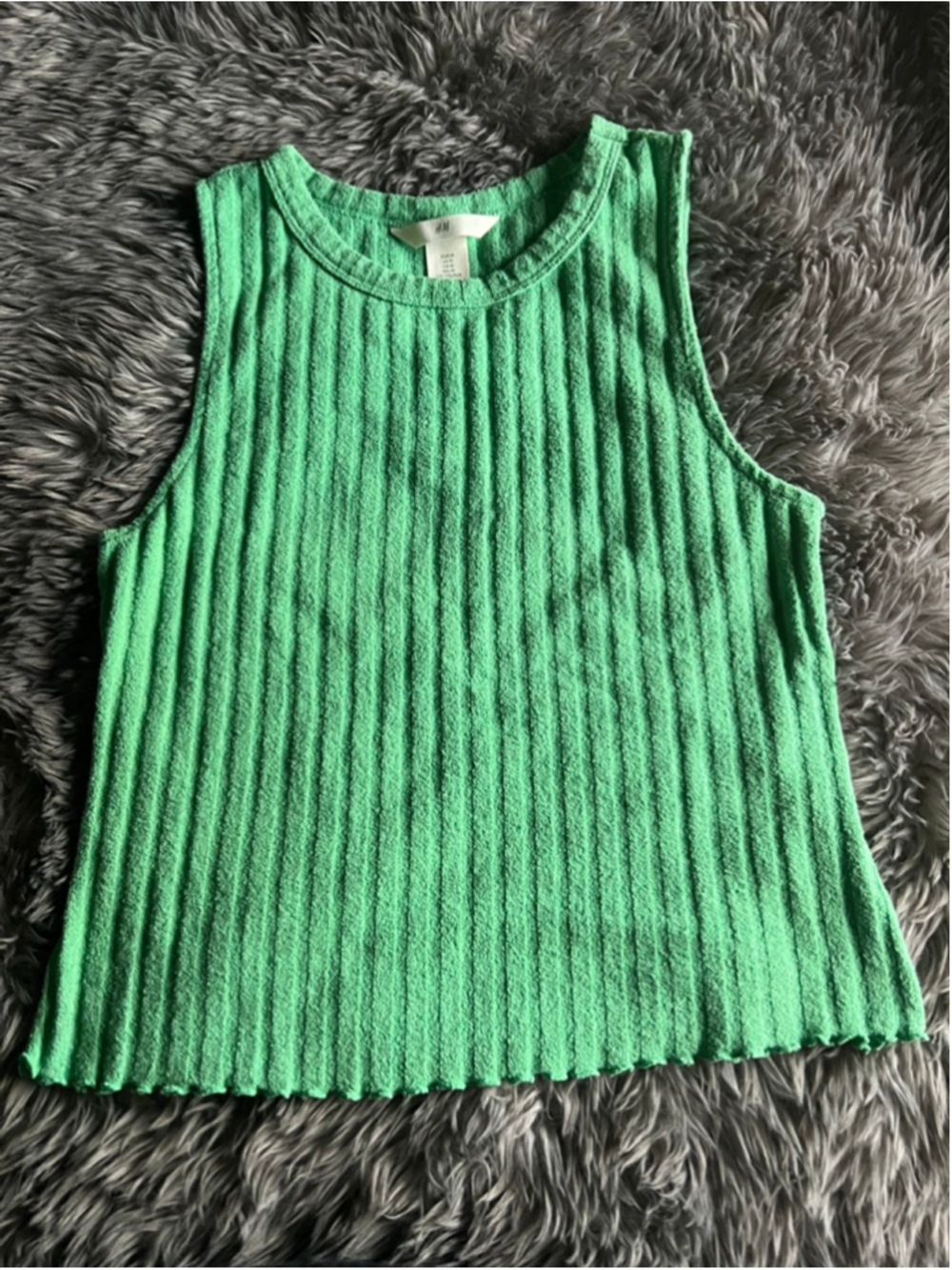 Women's H&M Green Ribbed Tank Top M